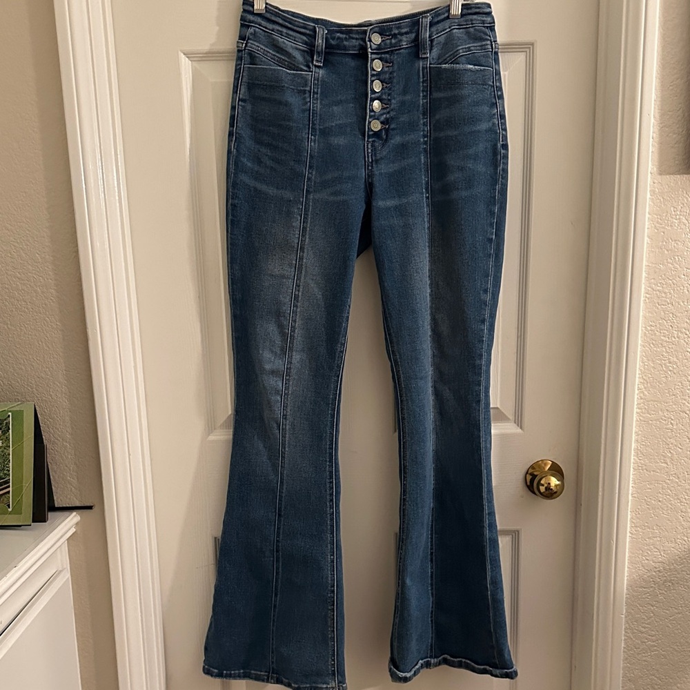 Flying Monkeys Women's Blue Flared Jeans